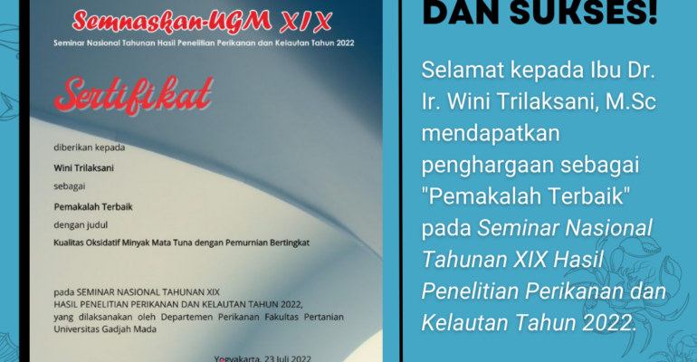 Ibu Wini dan Ibu Asadatun - Dosen THP Mendapatkan Penghargaan Sebagai Pemakalah Terbaik Seminar Nasional